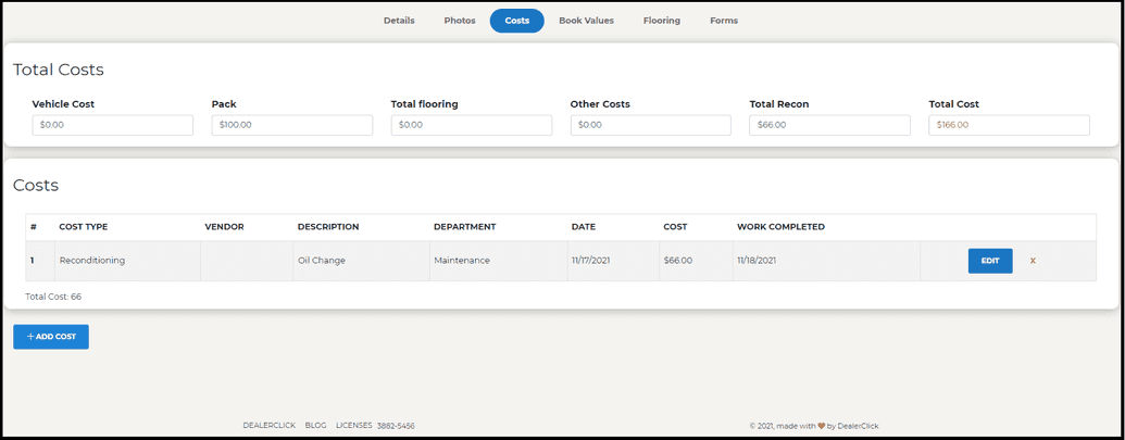 View Page Costs